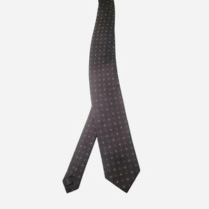 Vntg Sarar Silk Tie Mens Brown Necktie Classic 54" White Floral Pattern Necktie